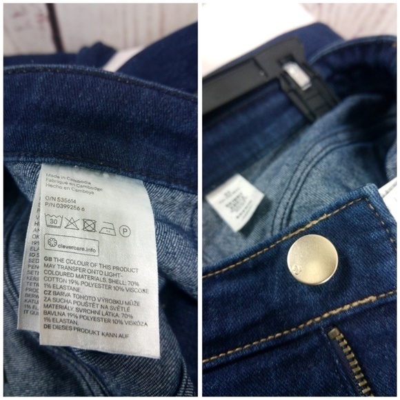 H&M Skinny Ankle Regular Waist Dark Blue Jeans - Picture 7 of 7